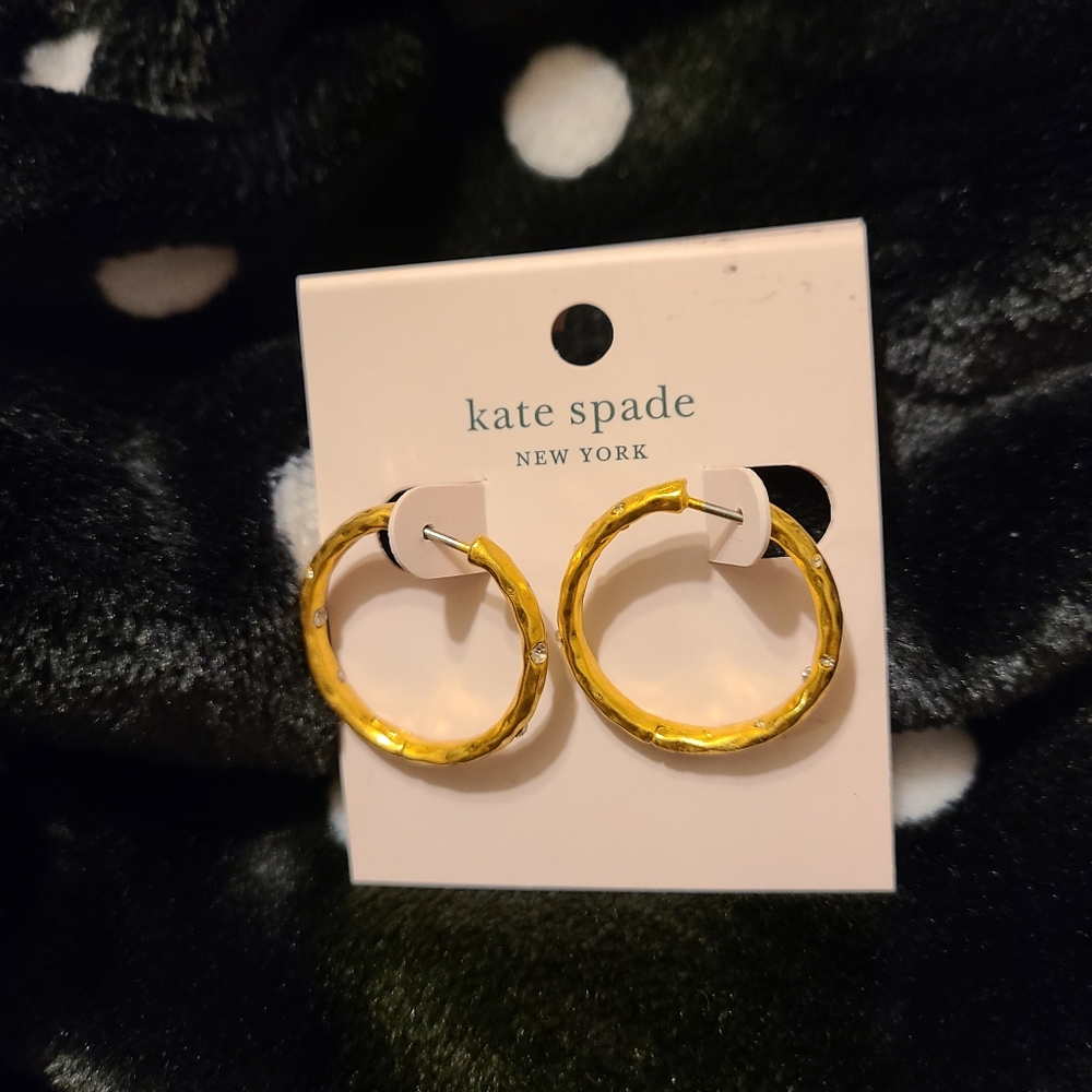 Kate Spade Gold Huggie Earrings NWT